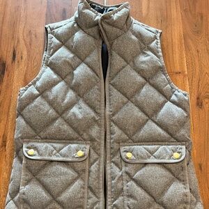 Grey J.Crew Quilted Down Vest